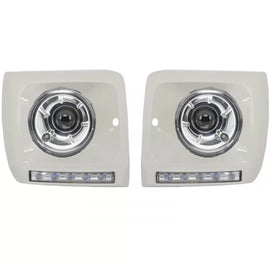 Fari anteriori Bi-xenon stile con coperture bianco LED DRL per Mercedes Classe G W463 (1989-2012) G65 design