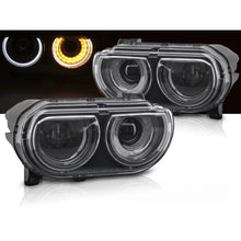 Carica l'immagine nel visualizzatore di Gallery, Fari anteriori neri DRL compatibile DODGE CHALLENGER 08-14