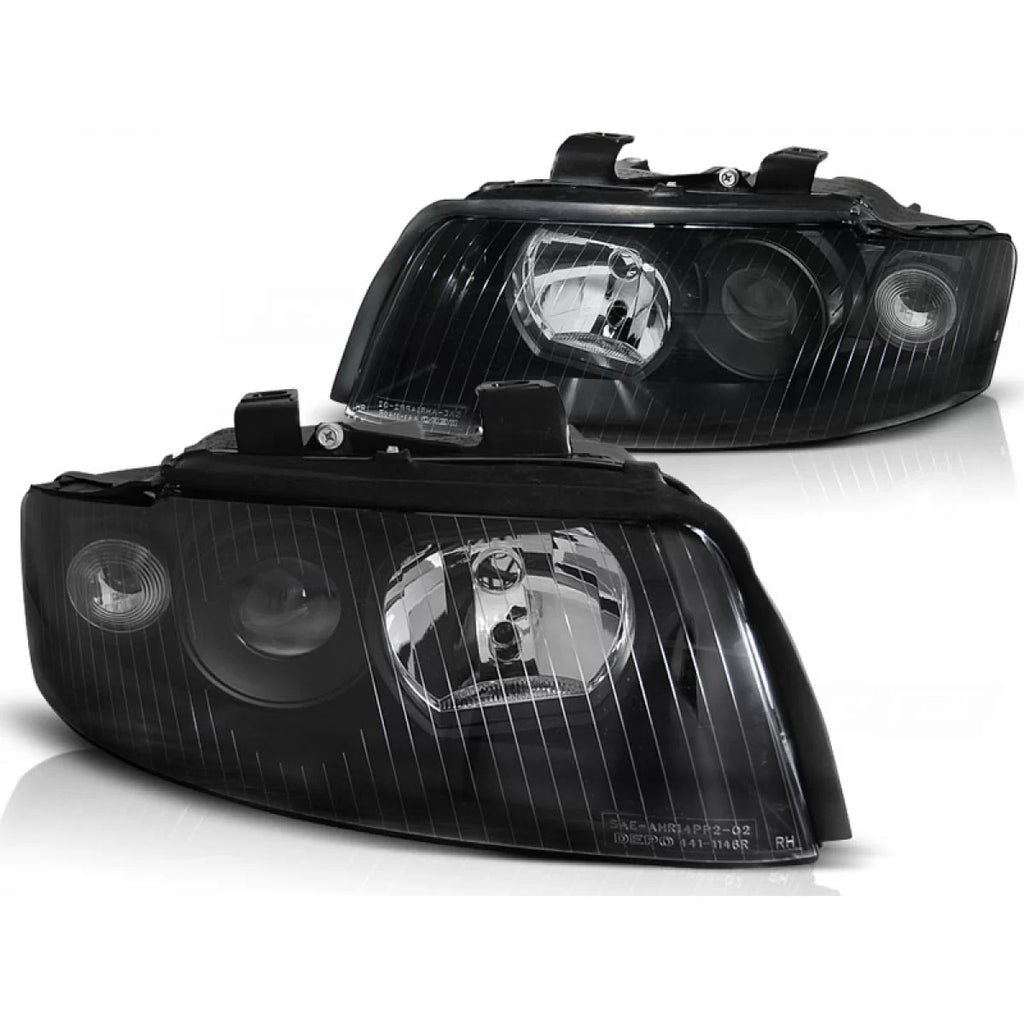 Fari anteriori neri compatibile AUDI A4 B6 10.00-10.04