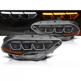 Fari anteriori neri compatibile FORD MUSTANG 18-21