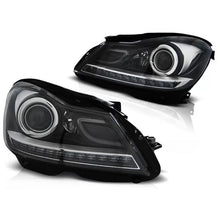 Fari anteriori neri compatibile MERCEDES W204 11-14