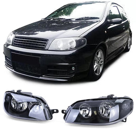 Fari anteriori neri destro sinistro per Fiat Punto 03-05