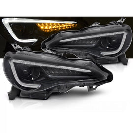 Fari anteriori neri TUBE LED DRLfits TOYOTA GT86 12-21