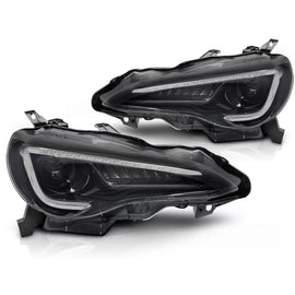 Fari anteriori neri TUBE LED DRLfits TOYOTA GT86 12-21