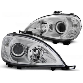 Fari anteriori cromati compatibile MERCEDES W163 ML M-Classe 03.98-08.01