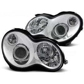 Fari anteriori cromati compatibile MERCEDES W203 C-Classe 07.00-03.04