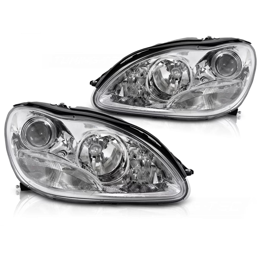 Fari anteriori cromati compatibile MERCEDES W220 S-Classe 98-02