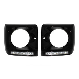 Fari anteriori coperture LED DRL cromato per Mercedes Classe G W463 (1989-2012) G65 design con nero fari anteriori