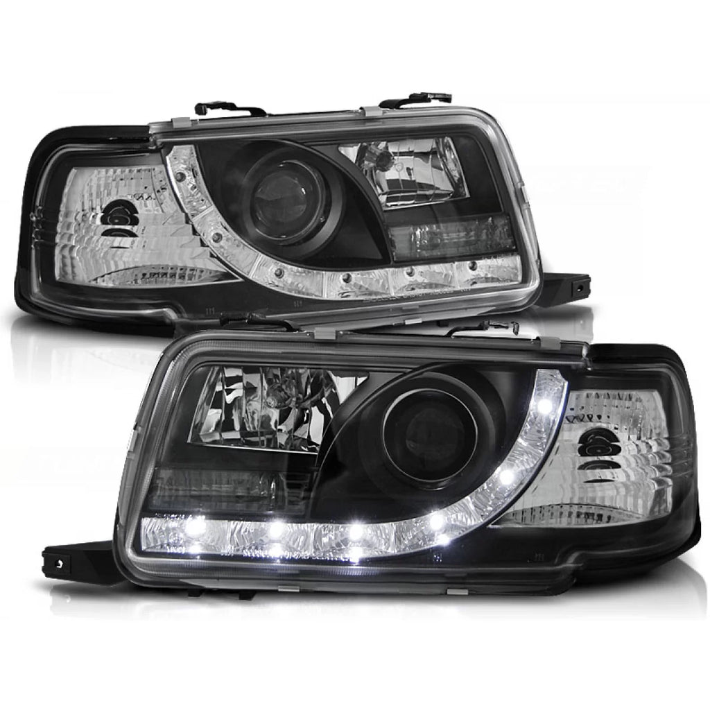 Fari anteriori luce diurna nero compatibile AUDI 80 B4 09.91-04.96