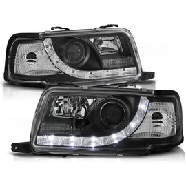 Fari anteriori luce diurna nero compatibile AUDI 80 B4 09.91-04.96