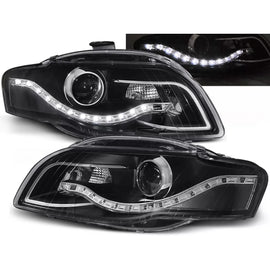 Fari anteriori luce diurna nero compatibile AUDI A4 B7 11.04-03.08