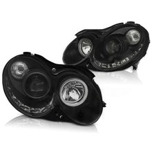 Carica l'immagine nel visualizzatore di Gallery, Fari anteriori luce diurna nero compatibile MERCEDES CLK W209 03-10