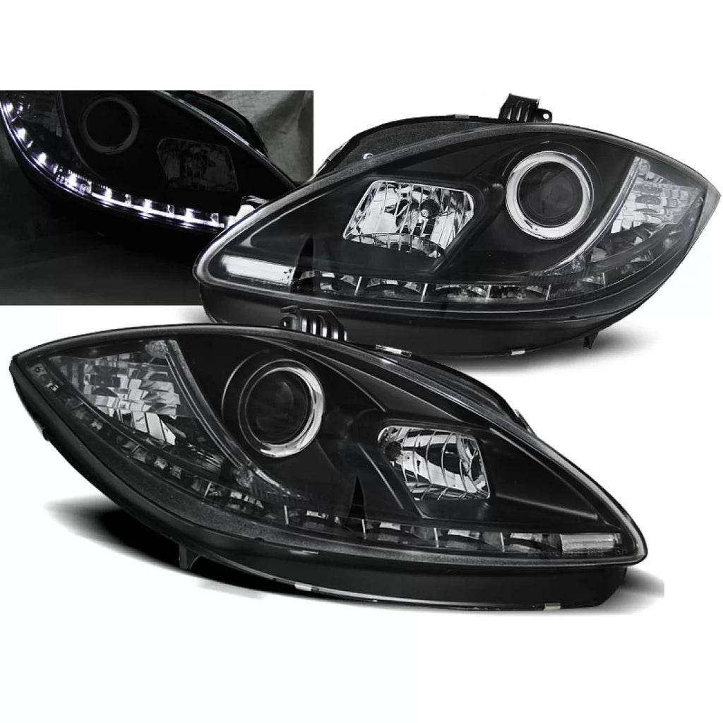 Fari anteriori luce diurna nero compatibile Seat LEON ALTEA 09-12