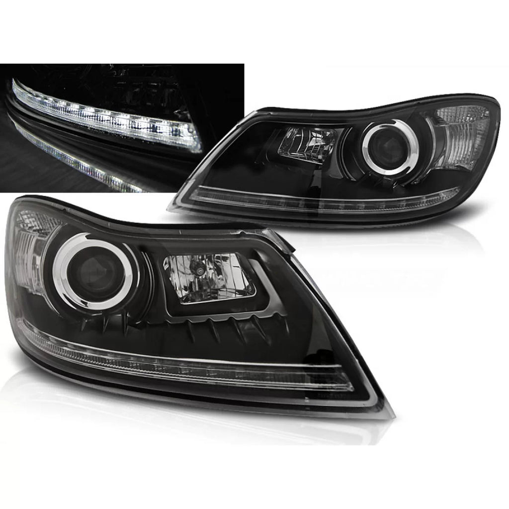 Fari anteriori luce diurna nero compatibile SKODA Octavia 09-12