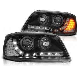 Fari anteriori luce diurna nero compatibile VW T5 04.03-08.09