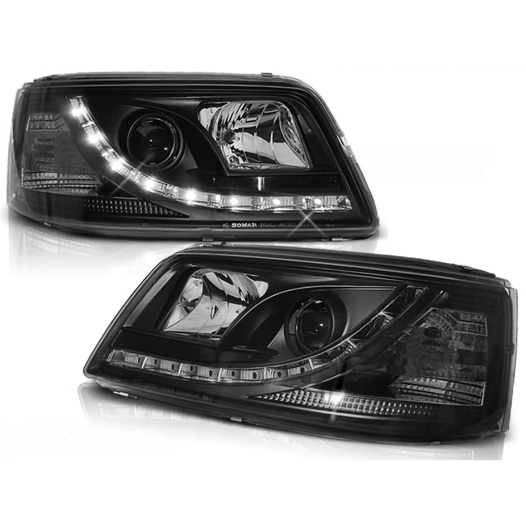 Fari anteriori luce diurna nero compatibile VW T5 04.03-08.09