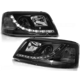 Fari anteriori luce diurna nero compatibile VW T5 04.03-08.09