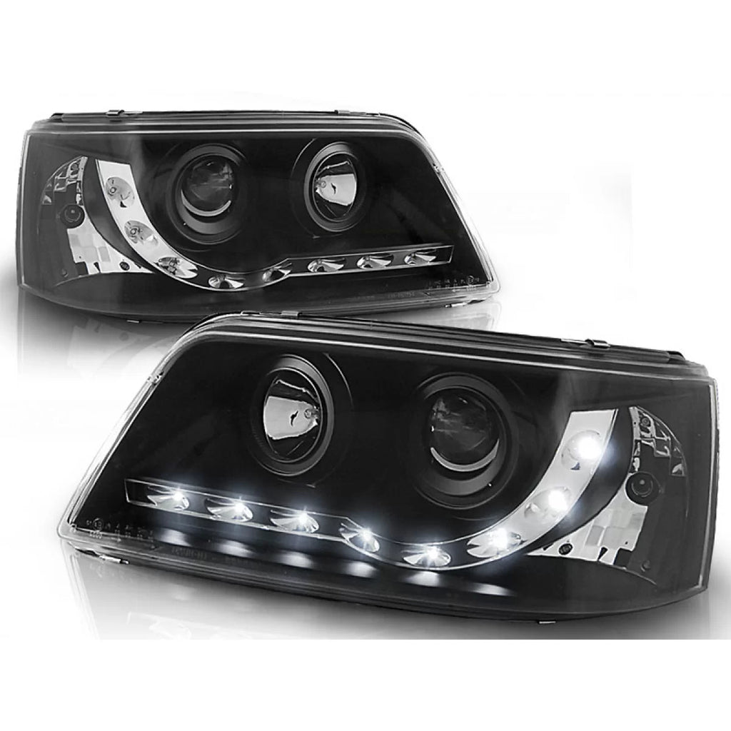 Fari anteriori luce diurna nero compatibile VW T5 04.03-08.09