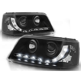 Fari anteriori luce diurna nero compatibile VW T5 04.03-08.09