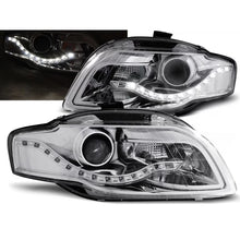 Carica l'immagine nel visualizzatore di Gallery, Fari anteriori luce diurna cromato compatibile AUDI A4 B7 11.04-03.08