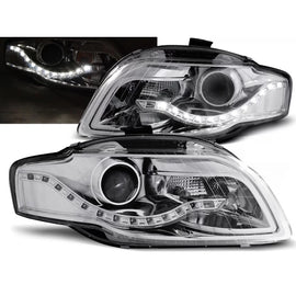Fari anteriori luce diurna cromato compatibile AUDI A4 B7 11.04-03.08