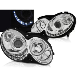 Fari anteriori luce diurna cromato compatibile MERCEDES CLK W209 03-10