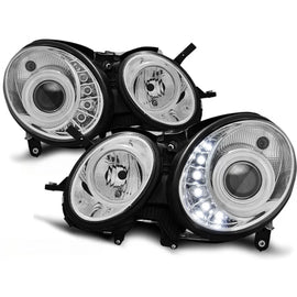 Fari anteriori luce diurna cromato compatibile MERCEDES W211 E-Classe 03.02-04.06