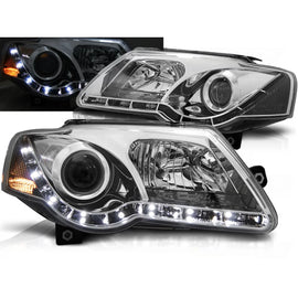 Fari anteriori luce diurna cromato compatibile VW PASSAT B6 3C 03.05-10