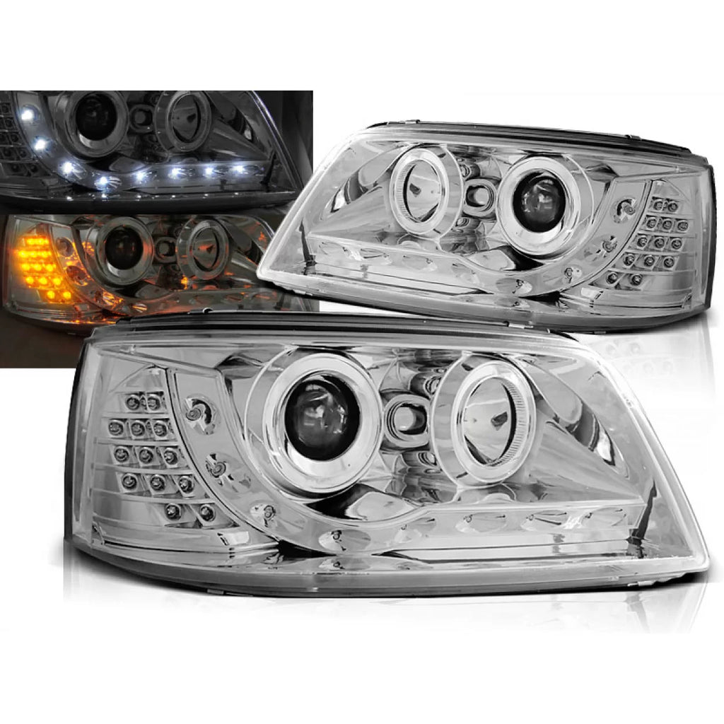 Fari anteriori luce diurna cromato compatibile VW T5 04.03-08.09