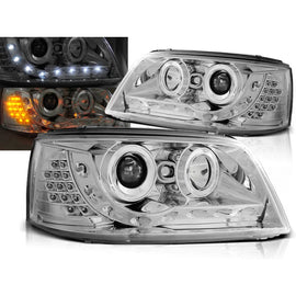 Fari anteriori luce diurna cromato compatibile VW T5 04.03-08.09