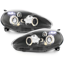 Fari anteriori per Fiat Grande Punto (09.2005-2008) Angel Eyes 2 anelli luminosi nero