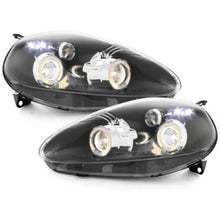 Fari anteriori per Fiat Grande Punto (09.2005-2008) Angel Eyes 2 anelli luminosi nero