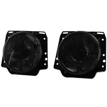 Carica l'immagine nel visualizzatore di Gallery, Fari anteriori H4 nero fumé a lamelle con crosshair per VW Golf 2 83-91