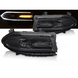 Fari anteriori LED nero compatibile DODGE caricabatterie 14-23