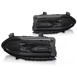 Fari anteriori LED nero compatibile DODGE caricabatterie 14-23