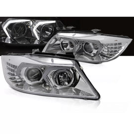 Fari anteriori LED cromato compatibile BMW E90/E91 05-08