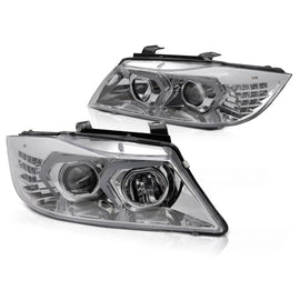 Fari anteriori LED cromato compatibile BMW E90/E91 05-08