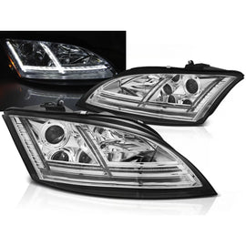 Fari anteriori LED cromato SEQ compatibile AUDI TT 06-10 8J