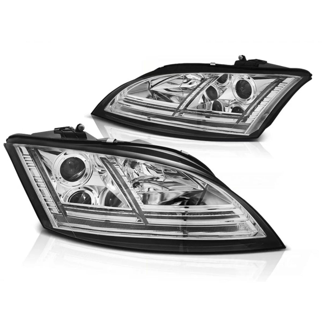 Fari anteriori LED cromato SEQ compatibile AUDI TT 06-10 8J