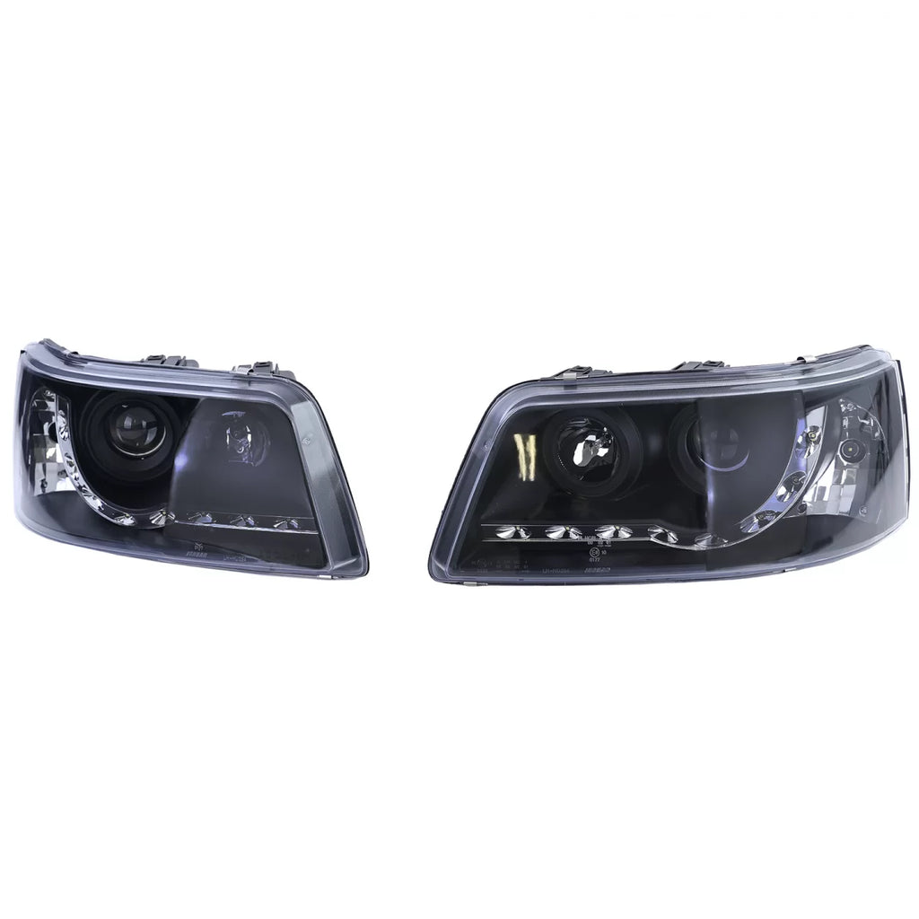 Fari anteriori con LED Luce diurna stile nero per VW Transporter Bus T5 03-09