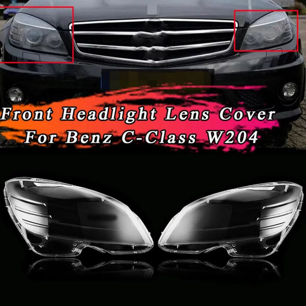 Trasparenti fari vetri set per Mercedes-Benz Classe C W204 2007-2010 berlina / Touring 2 pezzi