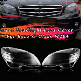 Trasparenti fari vetri set per Mercedes-Benz Classe C W204 2007-2010 berlina / Touring 2 pezzi