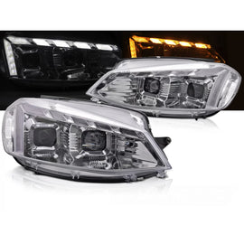 Fari anteriori luce cromato LED DRL SEQ W/WELCOME compatibile VW GOLF 7 17-19
