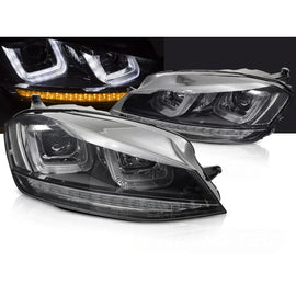 Fari anteriori luce SEQ nero con nero LINE compatibile VW GOLF 7 13-17