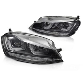 Fari anteriori luce SEQ nero con nero LINE compatibile VW GOLF 7 13-17