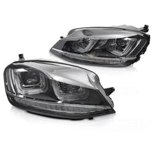 Fari anteriori luce SEQ nero con cromato LINE compatibile VW GOLF 7 13-17