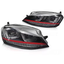 Fari anteriori luce SEQ nero con rosso LINE compatibile VW GOLF 7 13-17