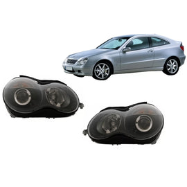 Fari anteriori per Mercedes Classe C W203 (07.2000-03.2004) nero