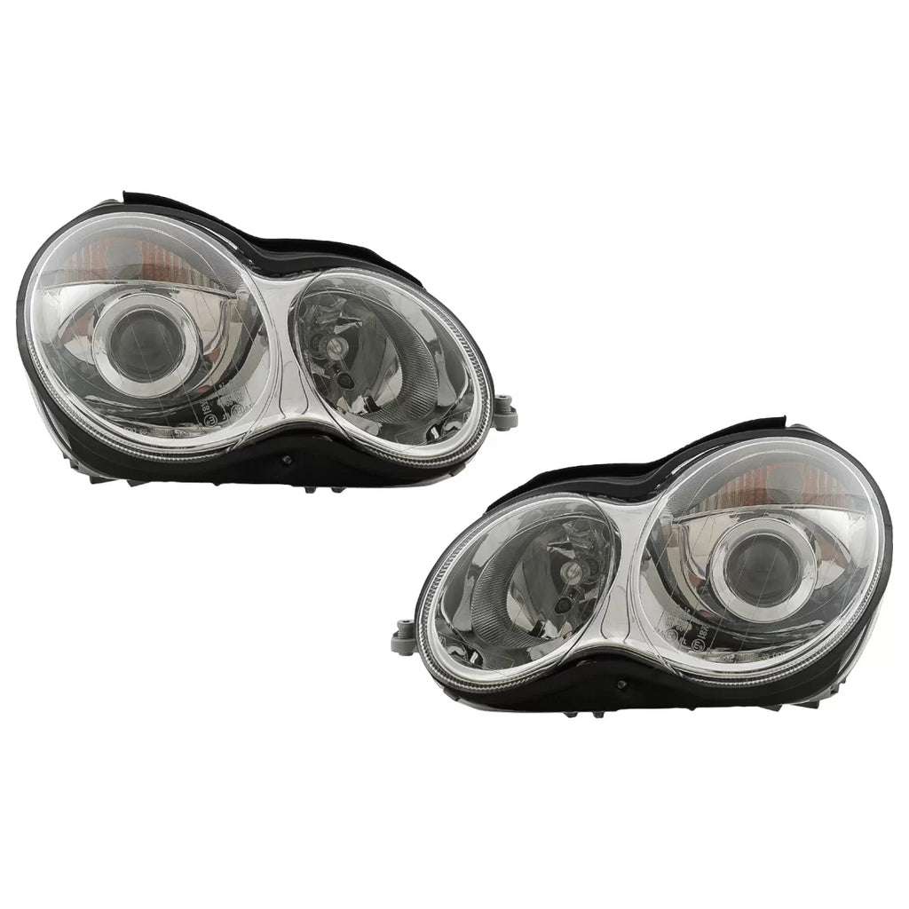 Fari anteriori per Mercedes Classe C W203 (07.2000-03.2004) cromato H7