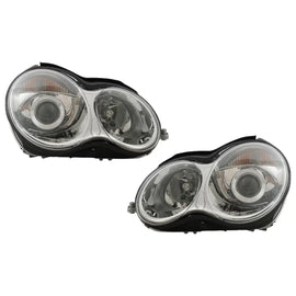 Fari anteriori per Mercedes Classe C W203 (07.2000-03.2004) cromato H7